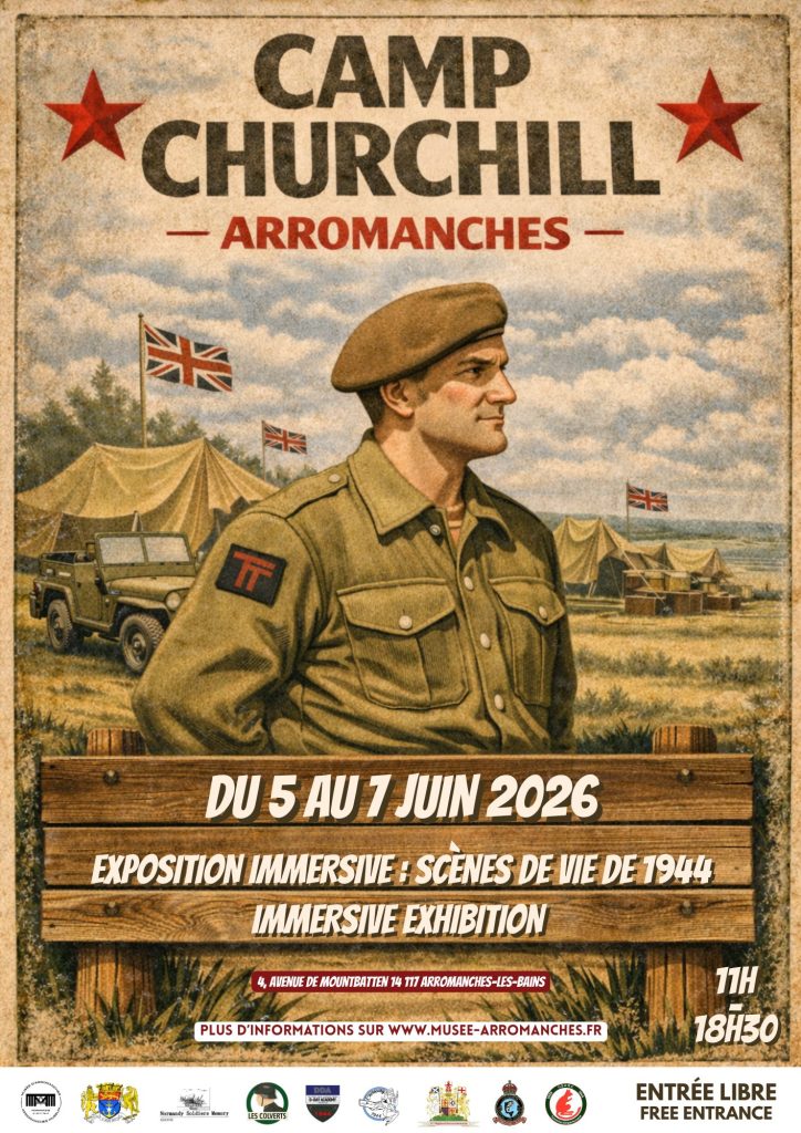Affiche du Camp Churchill à Arromanches